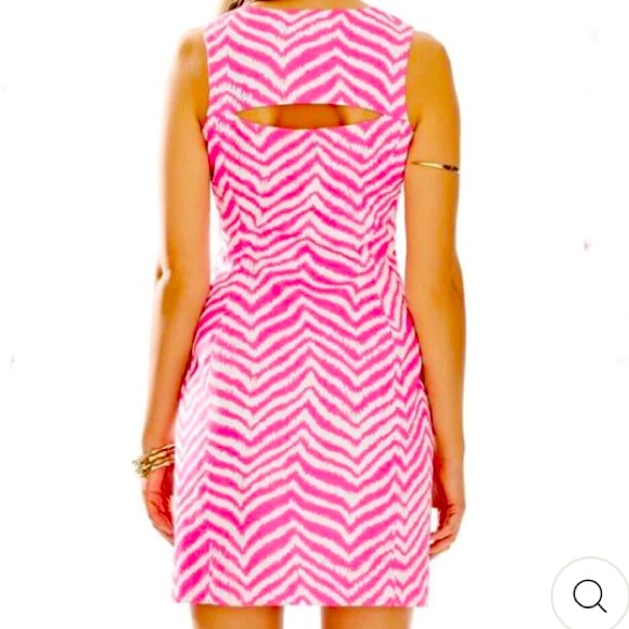 Lily Pulitzer Penelope shift dress in tropical pink zebra size 2 - Picture 3 of 5